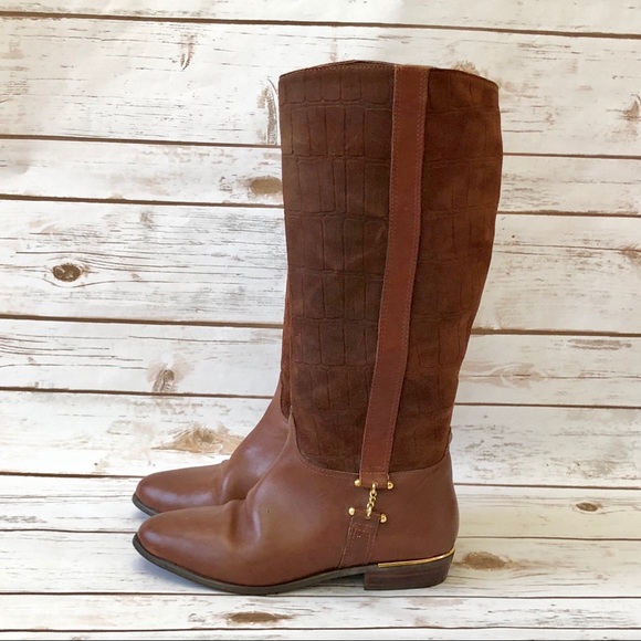 PAZZO Shoes - PAZZO riding boots chestnut brown suede leather womens 6